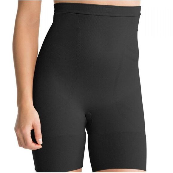 Spanx Black Slim Cognito High Waist Mid Thigh Shorts S - Picture 1 of 6